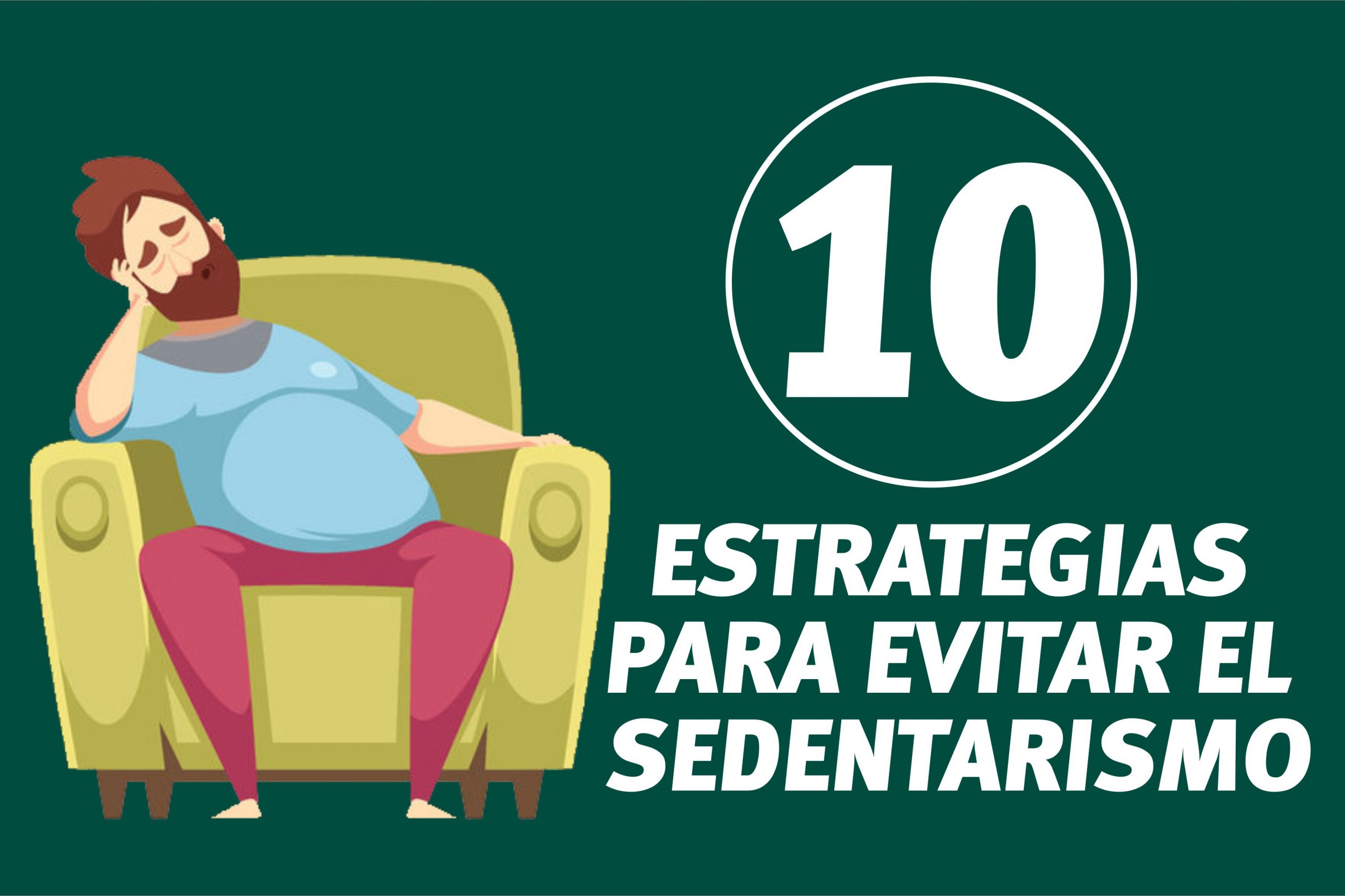 Imagen de cabecera con una ilustración de un hombre de vida sedentaria